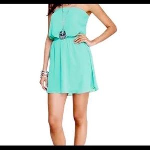 STRAPLESS MINI DRESS WITH ELASTIC BAND FROM EXPRESS